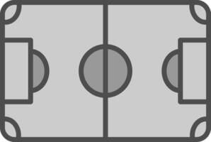 fotboll fält linje fylld gråskale ikon design vektor