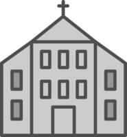 Kirche Linie gefüllt Graustufen Symbol Design vektor