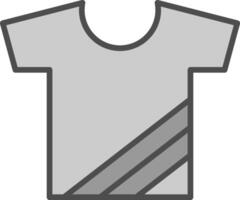 T-Shirt Linie gefüllt Graustufen Symbol Design vektor