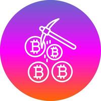 Bitcoin Bergbau Linie Gradient Kreis Symbol vektor