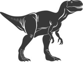 Silhouette prähistorisch Dinosaurier Tier schwarz Farbe nur vektor