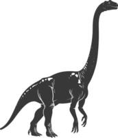 Silhouette prähistorisch Dinosaurier Tier schwarz Farbe nur vektor