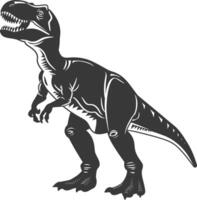 Silhouette prähistorisch Dinosaurier Tier schwarz Farbe nur vektor