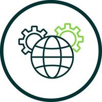 global Verwaltung Linie Kreis Symbol Design vektor