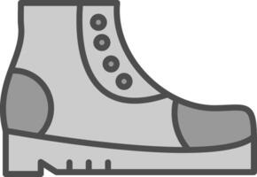 Stiefel Linie gefüllt Graustufen Symbol Design vektor
