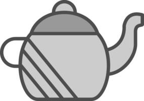 Teekanne Linie gefüllt Graustufen Symbol Design vektor