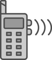 walkie prat linje fylld gråskale ikon design vektor