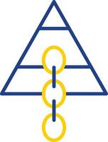 Verknüpfung Pyramide Linie zwei Farbe Symbol Design vektor