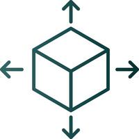 Würfel Linie Gradient Symbol vektor