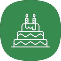 Geburtstag Kuchen Linie Kurve Symbol Design vektor