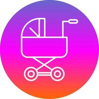 Baby Kinderwagen Linie Gradient Kreis Symbol vektor