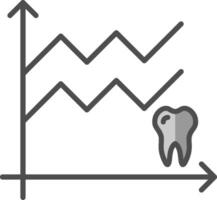 statistik linje fylld gråskale ikon design vektor