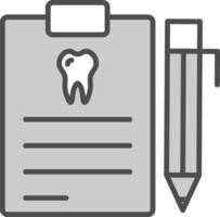 Dental Bericht Linie gefüllt Graustufen Symbol Design vektor
