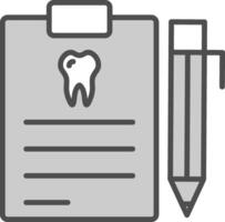 dental Rapportera linje fylld gråskale ikon design vektor