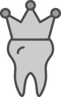 krona linje fylld gråskale ikon design vektor
