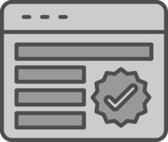 genehmigt Linie gefüllt Graustufen Symbol Design vektor