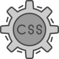 CSS Codierung Linie gefüllt Graustufen Symbol Design vektor