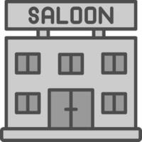 Saloon Linie gefüllt Graustufen Symbol Design vektor