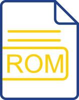 Rom Datei Format Linie zwei Farbe Symbol Design vektor
