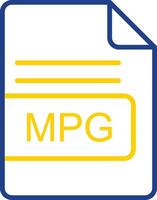 mpg Datei Format Linie zwei Farbe Symbol Design vektor