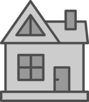 hus linje fylld gråskale ikon design vektor