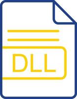 dll Datei Format Linie zwei Farbe Symbol Design vektor