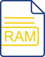 RAM Datei Format Linie zwei Farbe Symbol Design vektor