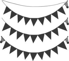 Silhouette retro Ammer Party Flagge schwarz Farbe vektor