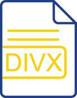 divx Datei Format Linie zwei Farbe Symbol Design vektor