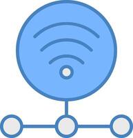Internet Verbindung Linie gefüllt Blau Symbol vektor