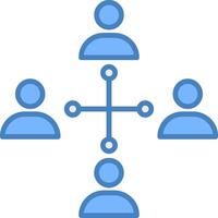 Netzwerk Marketing Linie gefüllt Blau Symbol vektor