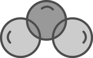 överlappande cirklar linje fylld gråskale ikon design vektor