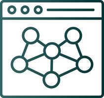 Symbol für den Farbverlauf der Netzwerklinie vektor