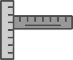 linjal linje fylld gråskale ikon design vektor