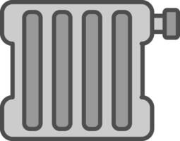 radiator linje fylld gråskale ikon design vektor