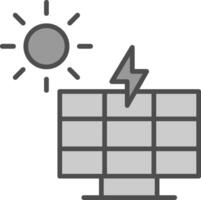 Solar- Leistung Linie gefüllt Graustufen Symbol Design vektor