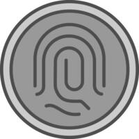 biometrisch Identifizierung Linie gefüllt Graustufen Symbol Design vektor