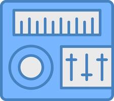 Klang Rührgerät Linie gefüllt Blau Symbol vektor