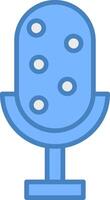 Mikrofon Linie gefüllt Blau Symbol vektor