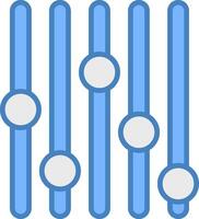 Volumen Linie gefüllt Blau Symbol vektor
