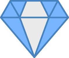 Diamant Linie gefüllt Blau Symbol vektor