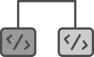 programvara utveckling linje fylld gråskale ikon design vektor