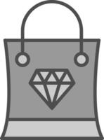 Einkaufen Tasche Linie gefüllt Graustufen Symbol Design vektor