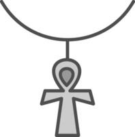 ankh Linie gefüllt Graustufen Symbol Design vektor