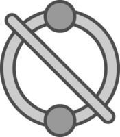 Piercing Linie gefüllt Graustufen Symbol Design vektor
