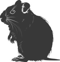 Silhouette Hamster Tier schwarz Farbe nur voll Körper vektor