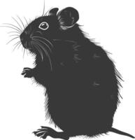 Silhouette Hamster Tier schwarz Farbe nur voll Körper vektor