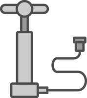 luft pump linje fylld gråskale ikon design vektor