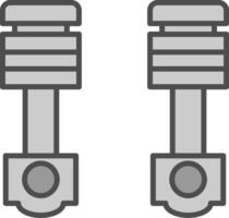 Kolben Linie gefüllt Graustufen Symbol Design vektor