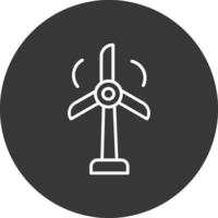 Wind Turbine Linie invertiert Symbol Design vektor